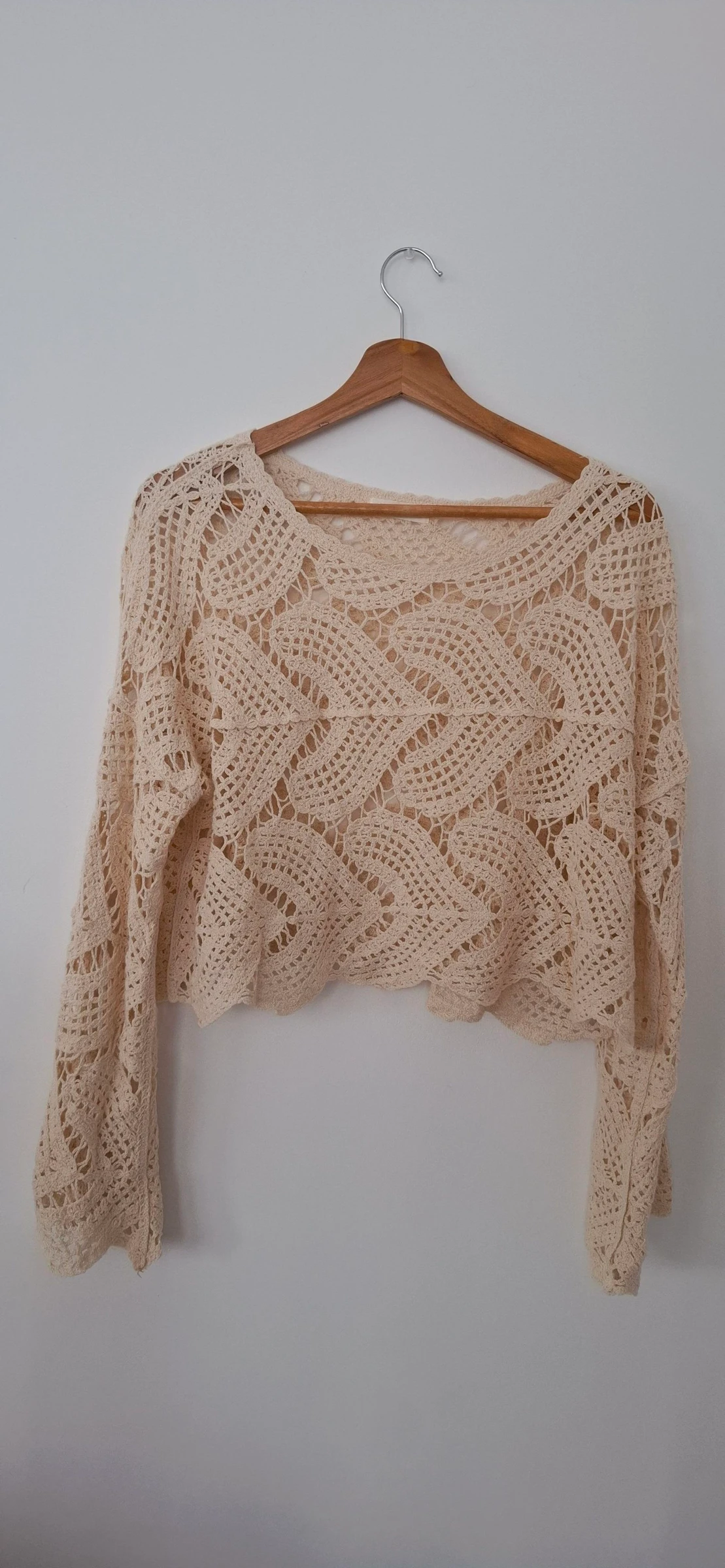 🤍 Top en crochet écru – boutique indépendante Flamant Rose – neuf – style bohème chic ✨